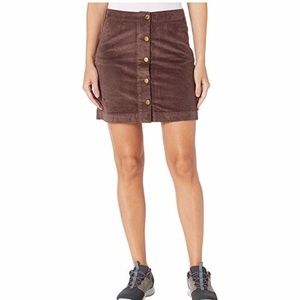 Toad & Co Cruiser Cord Button Front Corduroy Skirt in Raisin